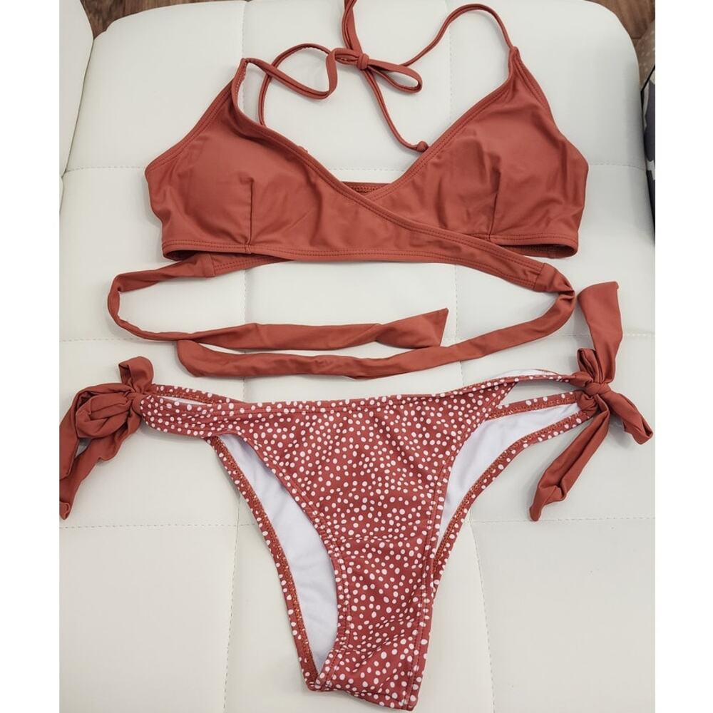Mauve Polka Dot Bikini - S